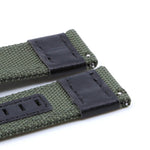 Green Nylon Watch Strap (with Leather) | Quick Release | Straps House