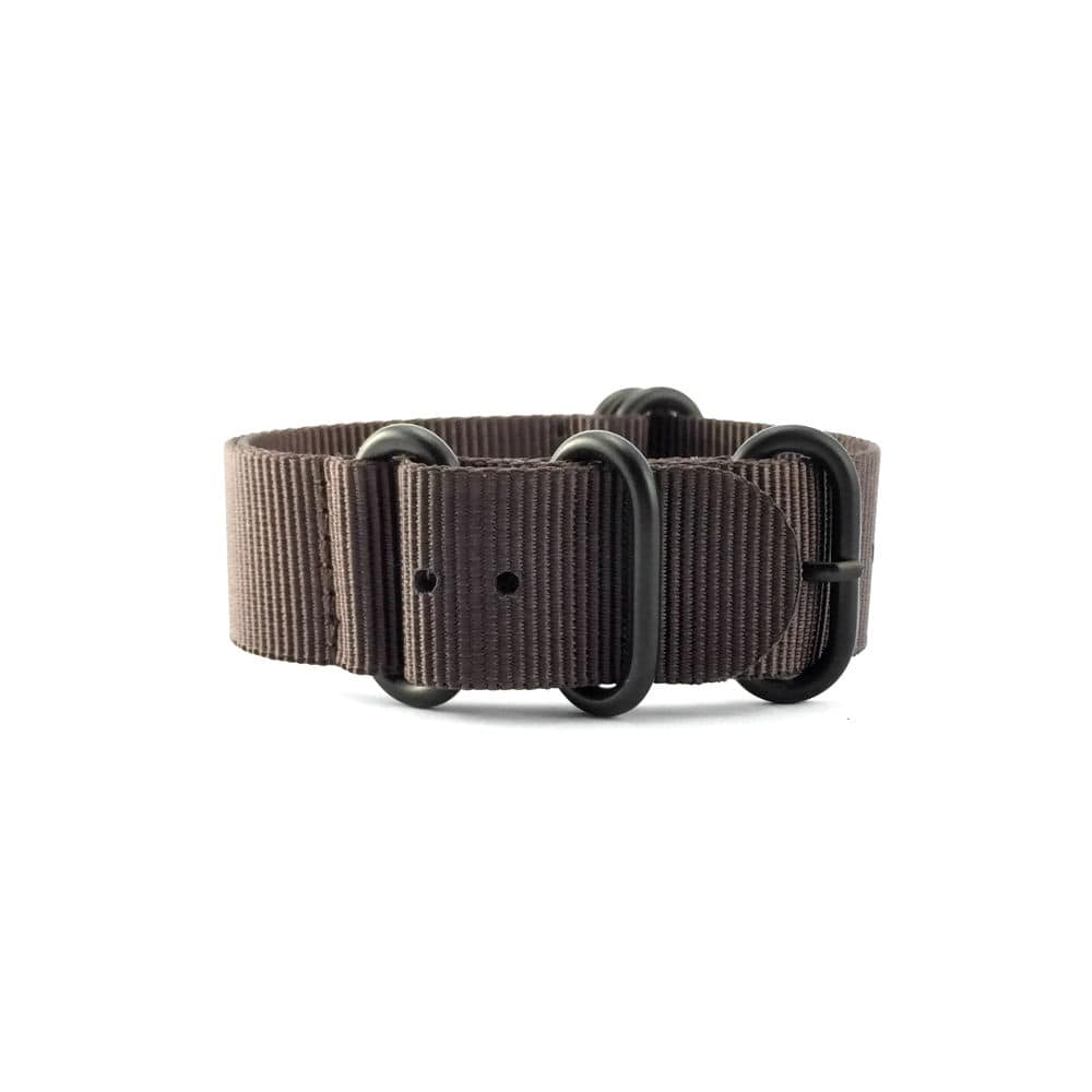 NATO 20mm G10 Military Watch Band Nylon Strap, Brown, PVD Black