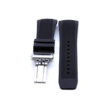 Curved End Black Rubber Strap with Deployant Clasp for IWC (OEM) | Straps House