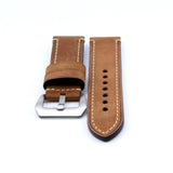 Brown Leather Watch Strap (Steel Buckle) | PAM Style Strap | Straps House