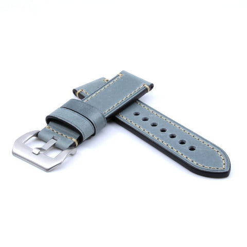 Light Gray Leather Watch Strap (Steel Buckle) | PAM Style Strap | Straps House