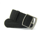Premium Black Braided Perlon Watch Strap (Steel Buckle) | Straps House