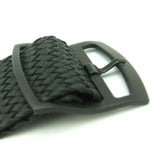 Premium Black Braided Perlon Watch Strap (Black Buckle) | Straps House