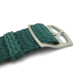 Premium Green Braided Perlon Watch Strap (Steel Buckle) | Straps House