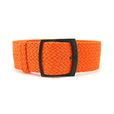 Premium Orange Braided Perlon Watch Strap (Black Buckle) | Straps House