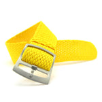 Premium Yellow Braided Perlon Watch Strap (Steel Buckle) | Straps House