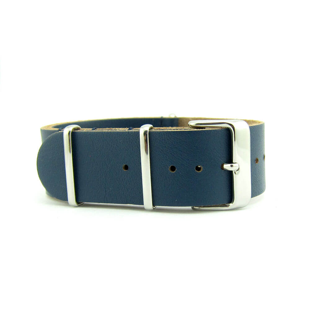 Blue leather nato discount strap