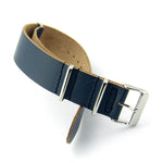 Blue Leather NATO Strap (Steel Buckle) | Straps House