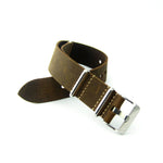 Vintage Brown Leather NATO Strap (Steel Buckle) | Straps House