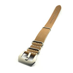 Pale Brown Leather ZULU Strap (Steel Buckle) | Straps House
