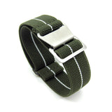 NDC Military Elastic Watch Strap - Army Green and White | Straps House