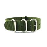 5-Ring Army Green Military Nylon ZULU Strap (Steel Ring) | Straps House
