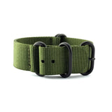 5-Ring Army Green Military Nylon ZULU Strap (Black Ring) | Straps House