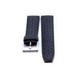 Black Perforated FKM Rubber Watch Strap | Straps House