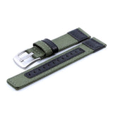 Green Nylon Watch Strap (with Leather) | Straps House