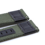 Green Nylon Watch Strap (with Leather) | Quick Release | Straps House