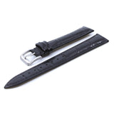 Genuine Black Croc Embossed Leather Watch Strap | Straps House