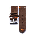 Dark Brown Suede Leather Watch Strap | Quick Release | Straps House