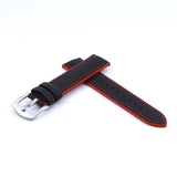 Sailcloth Hybrid Watch Strap w/i Red Stitching | Straps House