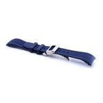 Curved End Blue Rubber Strap with Deployant Clasp for IWC (OEM) | Straps House