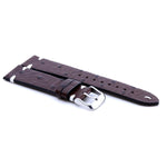 Dark Brown Ostrich Pattern Leather Watch Strap | Quick Release | Straps House