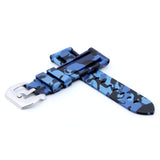 PAM Style Blue Camouflage Silicone Rubber Watch Strap | Straps House