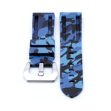 PAM Style Blue Camouflage Silicone Rubber Watch Strap | Straps House