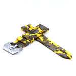 Yellow Camouflage Silicone Rubber Watch Strap with Pre-V Buckle | PAM Style Strap | Straps House