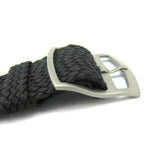 Premium Black Braided Perlon Watch Strap (Steel Buckle) | Straps House