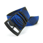 Premium Blue & Black Braided Perlon Watch Strap (Black Buckle) | Straps House