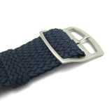 Premium Navy Braided Perlon Watch Strap (Steel Buckle) | Straps House