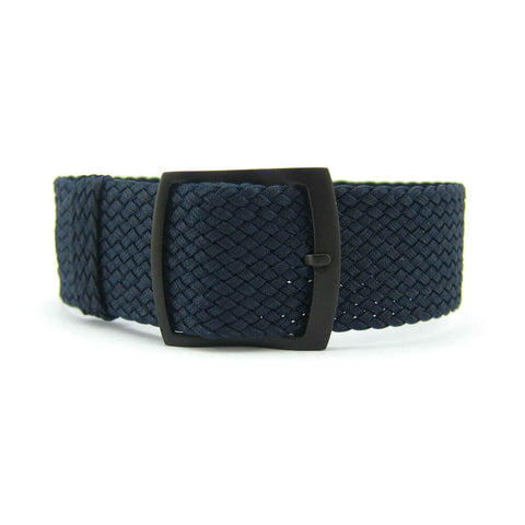 Premium Navy Braided Perlon Watch Strap (Black Buckle) | Straps House