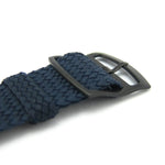 Premium Navy Braided Perlon Watch Strap (Black Buckle) | Straps House