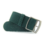 Premium Green Braided Perlon Watch Strap (Steel Buckle) | Straps House