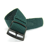 Premium Green Braided Perlon Watch Strap (Black Buckle) | Straps House