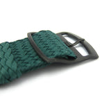 Premium Green Braided Perlon Watch Strap (Black Buckle) | Straps House