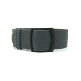 Premium Grey Braided Perlon Watch Strap (Black Buckle) | Straps House
