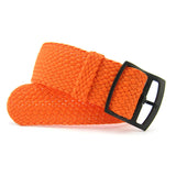 Premium Orange Braided Perlon Watch Strap (Black Buckle) | Straps House