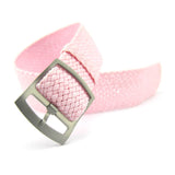 Premium Pink Braided Perlon Watch Strap (Steel Buckle) | Straps House