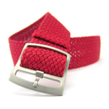 Premium Red Braided Perlon Watch Strap (Steel Buckle) | Straps House