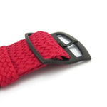 Premium Red Braided Perlon Watch Strap (Black Buckle) | Straps House