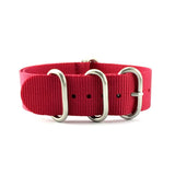 5-Ring Red Military Nylon ZULU Strap (Steel Ring) | Straps House