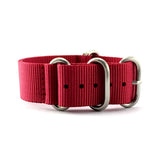 5-Ring Red Military Nylon ZULU Strap (Steel Ring) | Straps House