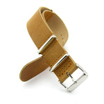 Camel Brown Leather NATO Strap (Steel Buckle)