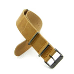 Camel Brown Leather NATO Strap (Black Buckle) | Straps House