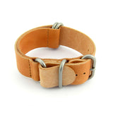 5-Ring Sand Leather ZULU Strap (Steel Buckle) | Straps House