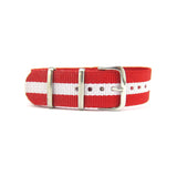 Military G10 NATO Strap, Red and White (Steel) | Straps House