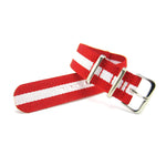 Military G10 NATO Strap, Red and White (Steel) | Straps House