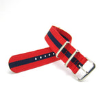 Military G10 NATO Strap, Red and Navy Blue (Steel) | Straps House