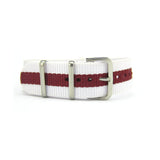 Military G10 NATO Strap, White and Red (Steel) | Straps House